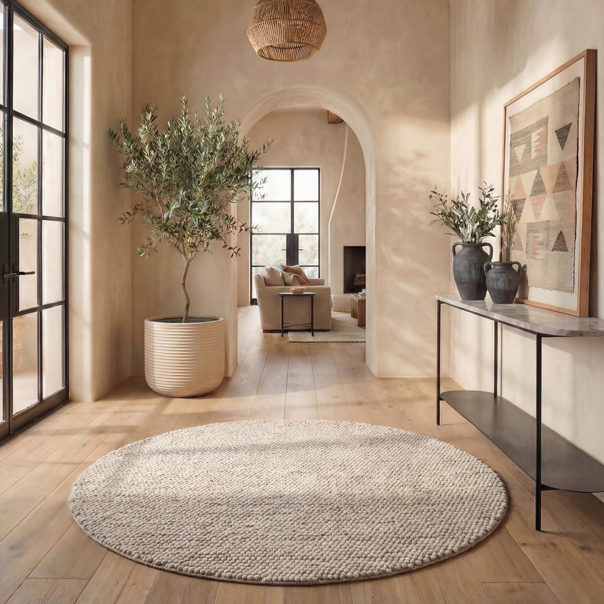 SAFAVIEH Natura Runner Rug 2x6 Wool Knotted, Beige NAT620B