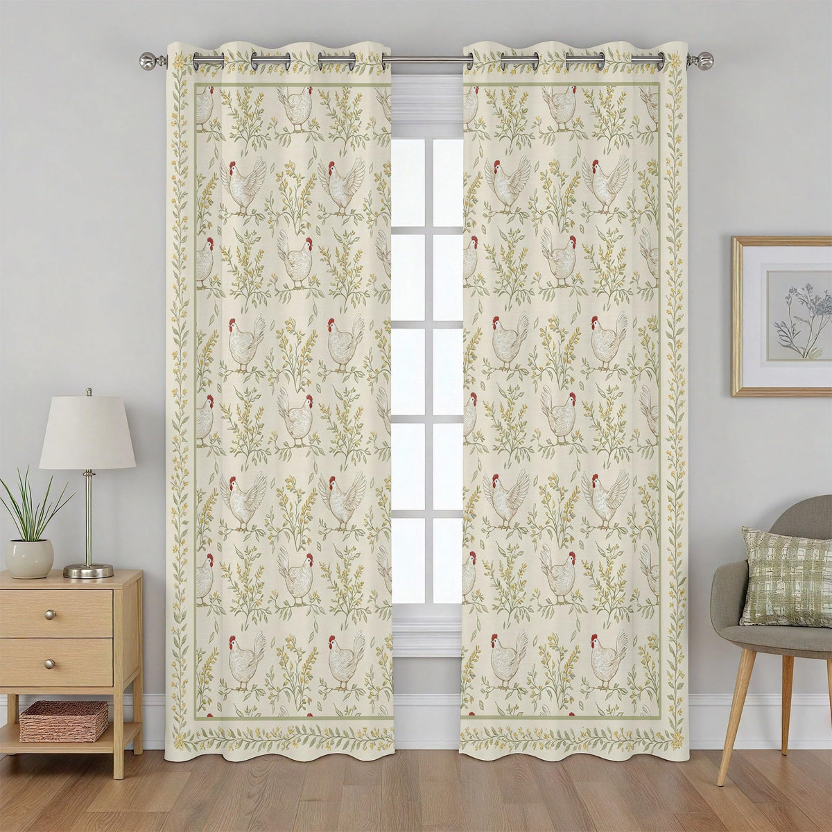 Forest Deer Blackout Curtain, Jungle Safari Animal Curtains 84 Inches Long