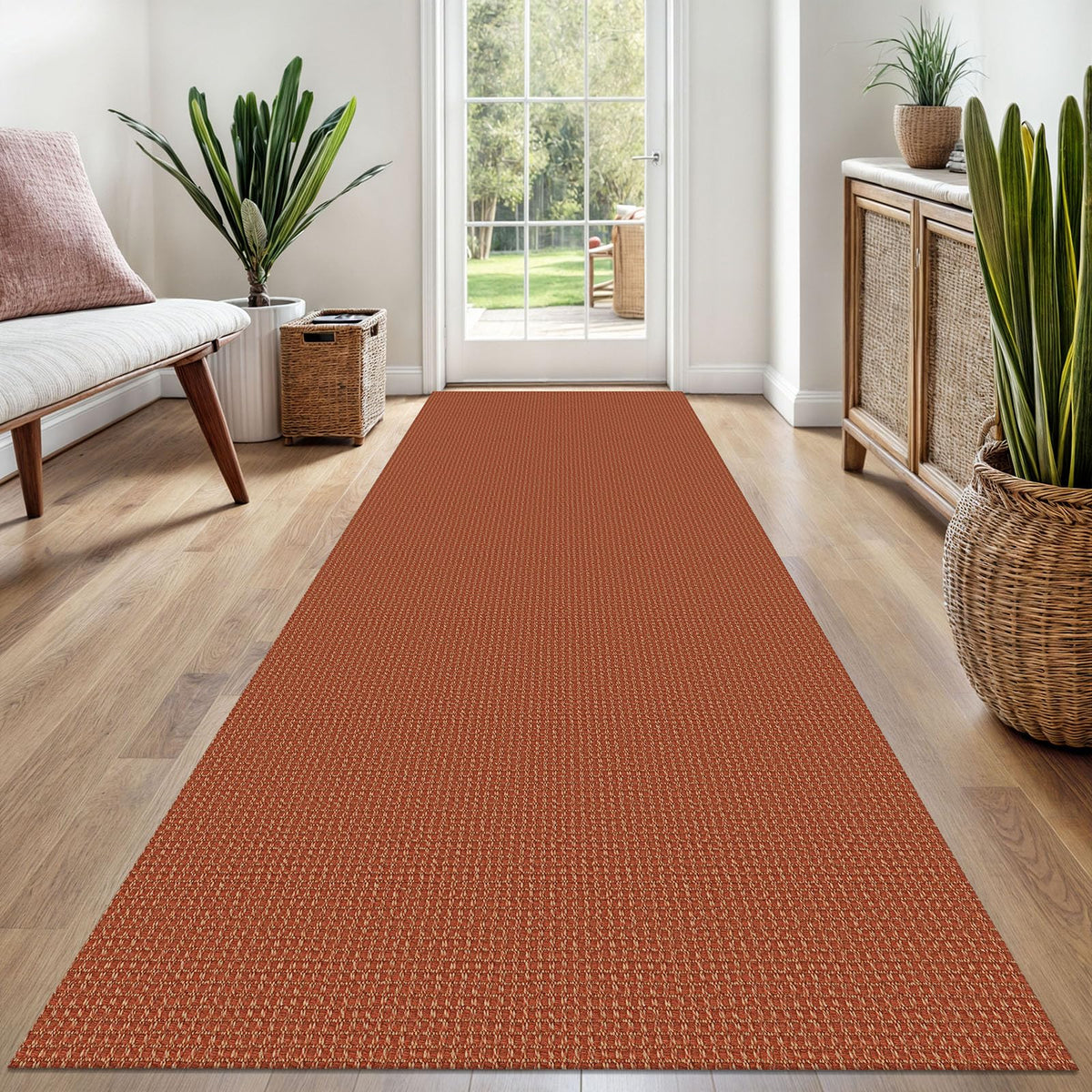 EARTHALL Woven Area Rugs 6x9 Ft Washable Living Room Rugs Non Slip Rubber Backed Dining Room Rug Braided Bedroom Rugs Indoor Floor Carpet for Living Room, Bedroom, Dining Room, Beige/Ivory