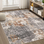 DMOYEST Area Rug Living Room Rugs 9x12 Washable Abstract Grey Carpet