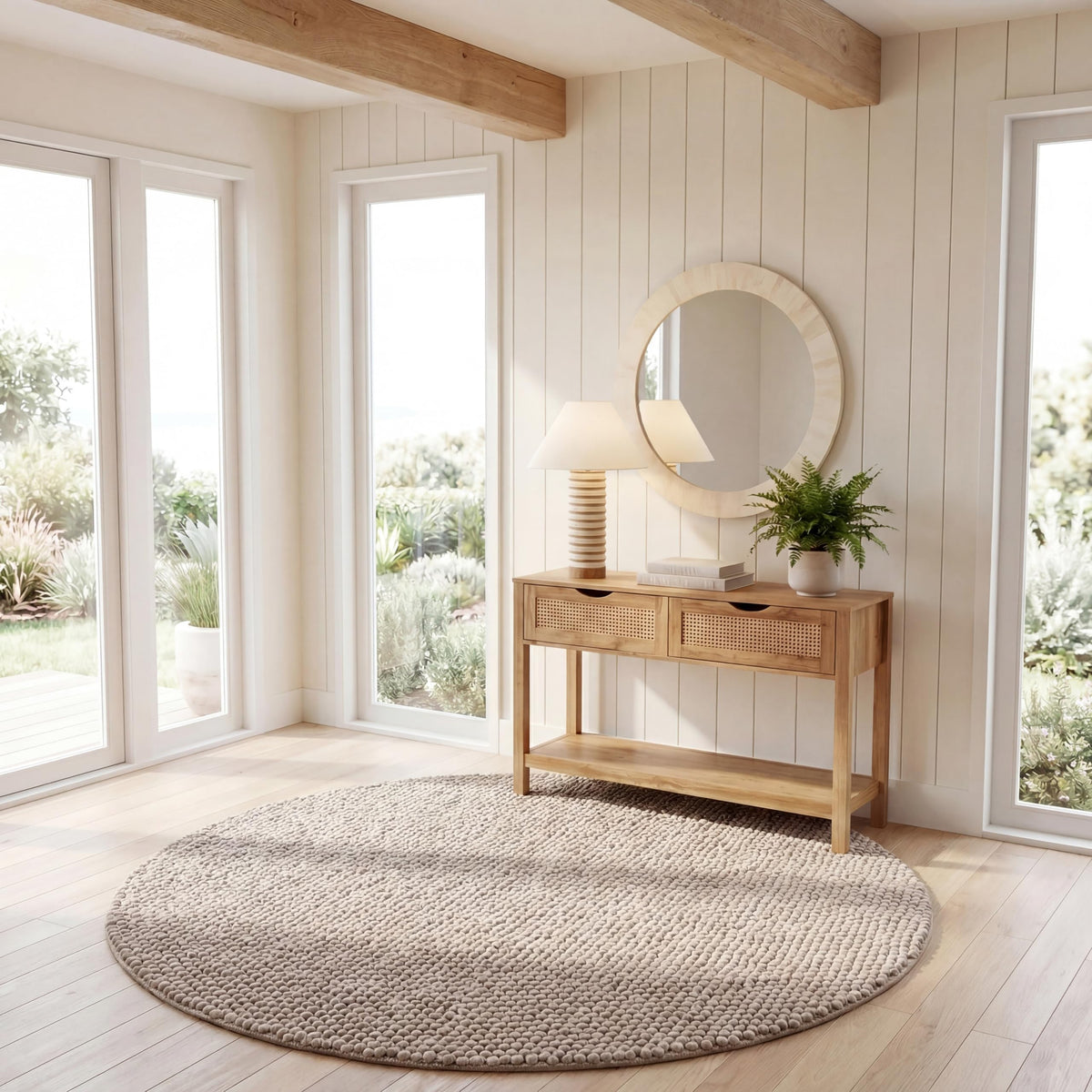 SAFAVIEH Natura Runner Rug 2x6 Wool Knotted, Beige NAT620B