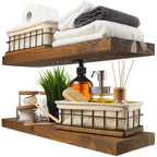 Solid Wood Floating Shelves for Wall 36 Inches Long, Walnut Wooden Shelf