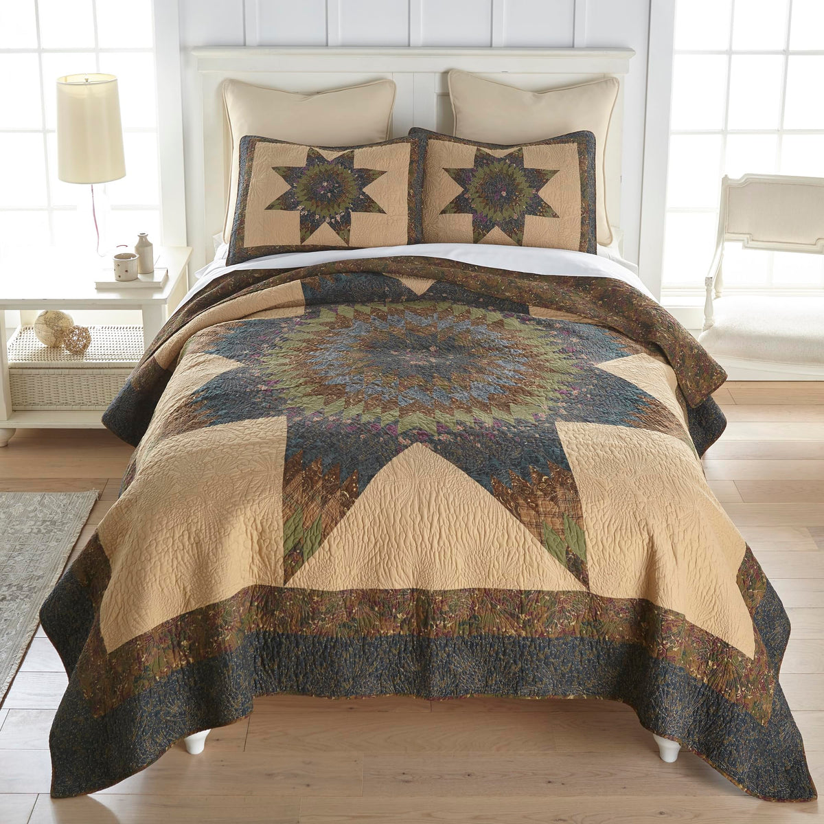 Donna Sharp Cotton Twin Quilt - Campfire Square, 68" x 90"