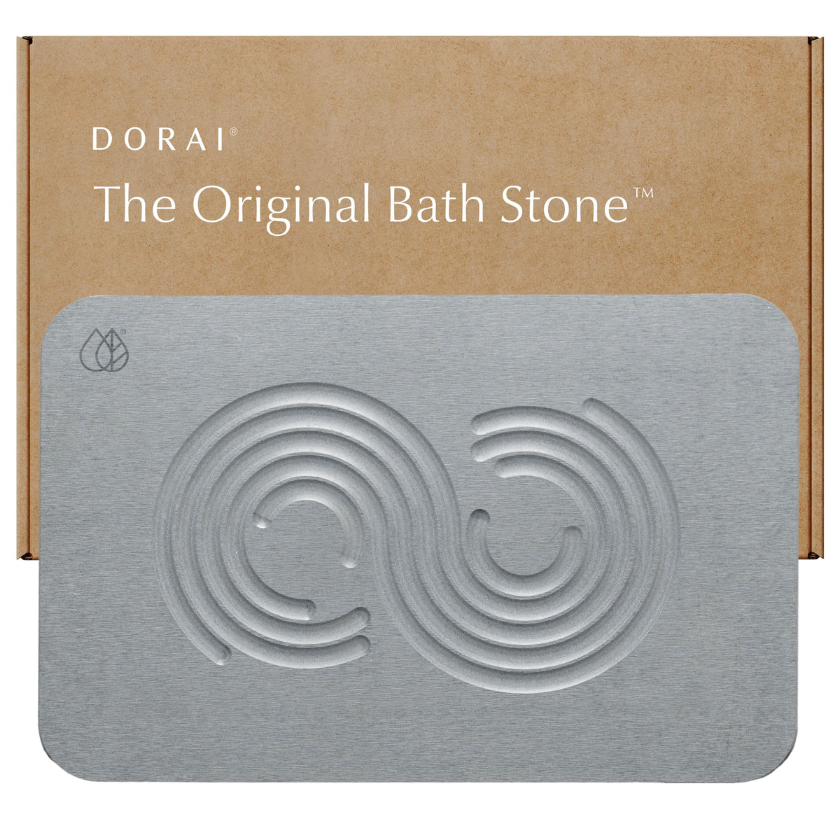 Dorai Home Stone Bath Mat - Premium Diatomaceous Earth Bath Floor Mats with Non-Slip Base, Fast-Drying Modern Shower Mat for Bathroom | Rain Slate