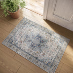 Washable Area Rugs for Living Room: 9x12 Bedroom Rug Boho Vintage Area Rug Stain Resistant Non Slip Low Pile Lightweight Soft Carpets for Dining Room Kitchen Nursery Kids Room Playroom Home Office
