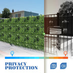 ECOOPTS 20"x20" Faux Ivy Privacy Fence Screen Artificial Boxwood Panels Topiary Hedge Plants for Indoor Outdoor Decoration, #4 Mixed Leaves, 21 Packs