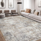 DMOYEST Area Rug Living Room Rugs 9x12 Washable Abstract Grey Carpet