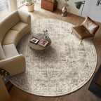 Washable Area Rugs for Living Room: 9x12 Bedroom Rug Boho Vintage Area Rug Stain Resistant Non Slip Low Pile Lightweight Soft Carpets for Dining Room Kitchen Nursery Kids Room Playroom Home Office