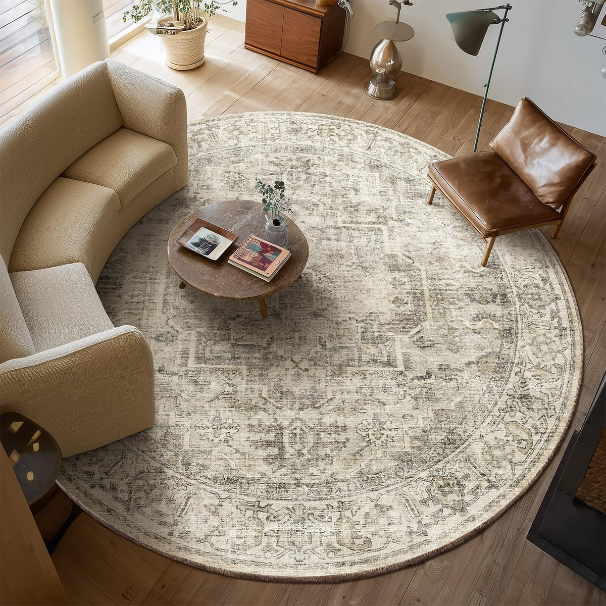 Washable Area Rugs for Living Room: 9x12 Bedroom Rug Boho Vintage Area Rug Stain Resistant Non Slip Low Pile Lightweight Soft Carpets for Dining Room Kitchen Nursery Kids Room Playroom Home Office