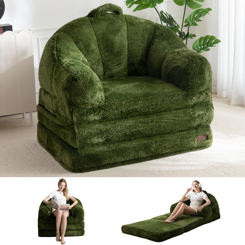 MAXYOYO Folding Sofa Bed, 2 in 1 Convertible Sofa to Lounger