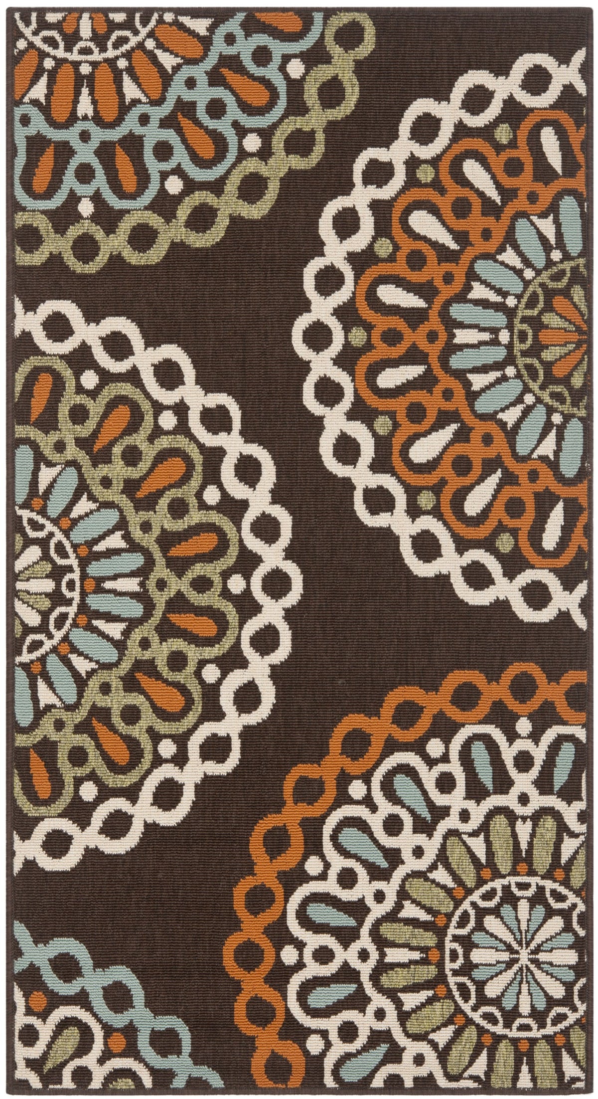 SAFAVIEH Washable Rug Outdoor Veranda Collection - 8' x 11', Cream & Blue, Non-Shedding & Easy to Clean, Ideal for Patio, Backyard, Mudroom (VER092-0615)