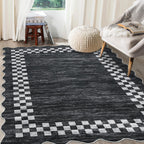 GarveeHome 5x7 Washable Area Rug Checkered Rug for Bedroom Living Room