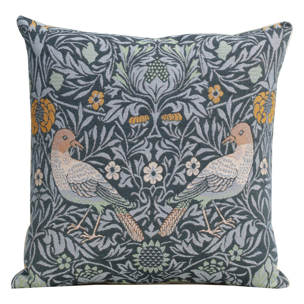 William Morris Birds Face to Face II Tapestry Throw Pillow Cover 19 x 19 in