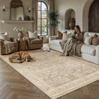 HUGEAR 8x10 Beige Neutral Area Rugs Washable Rug Carpet