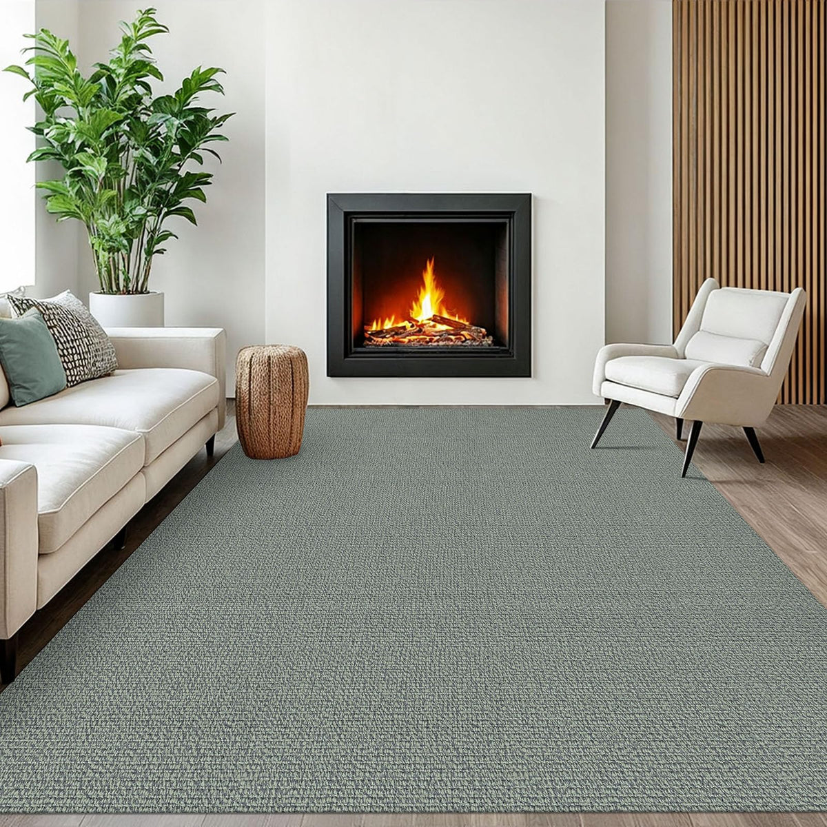 EARTHALL Washable Area Rug, Non Slip Living Room Rug, 5x7 Ft, Sand/Beige