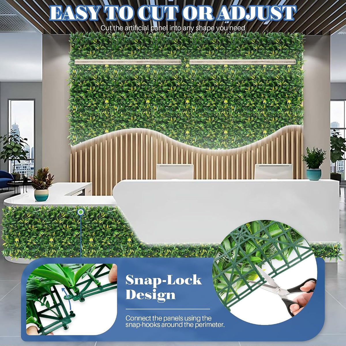 ECOOPTS 20"x20" Faux Ivy Privacy Fence Screen Artificial Boxwood Panels Topiary Hedge Plants for Indoor Outdoor Decoration, #3 Mixed Leaves, 20 Packs
