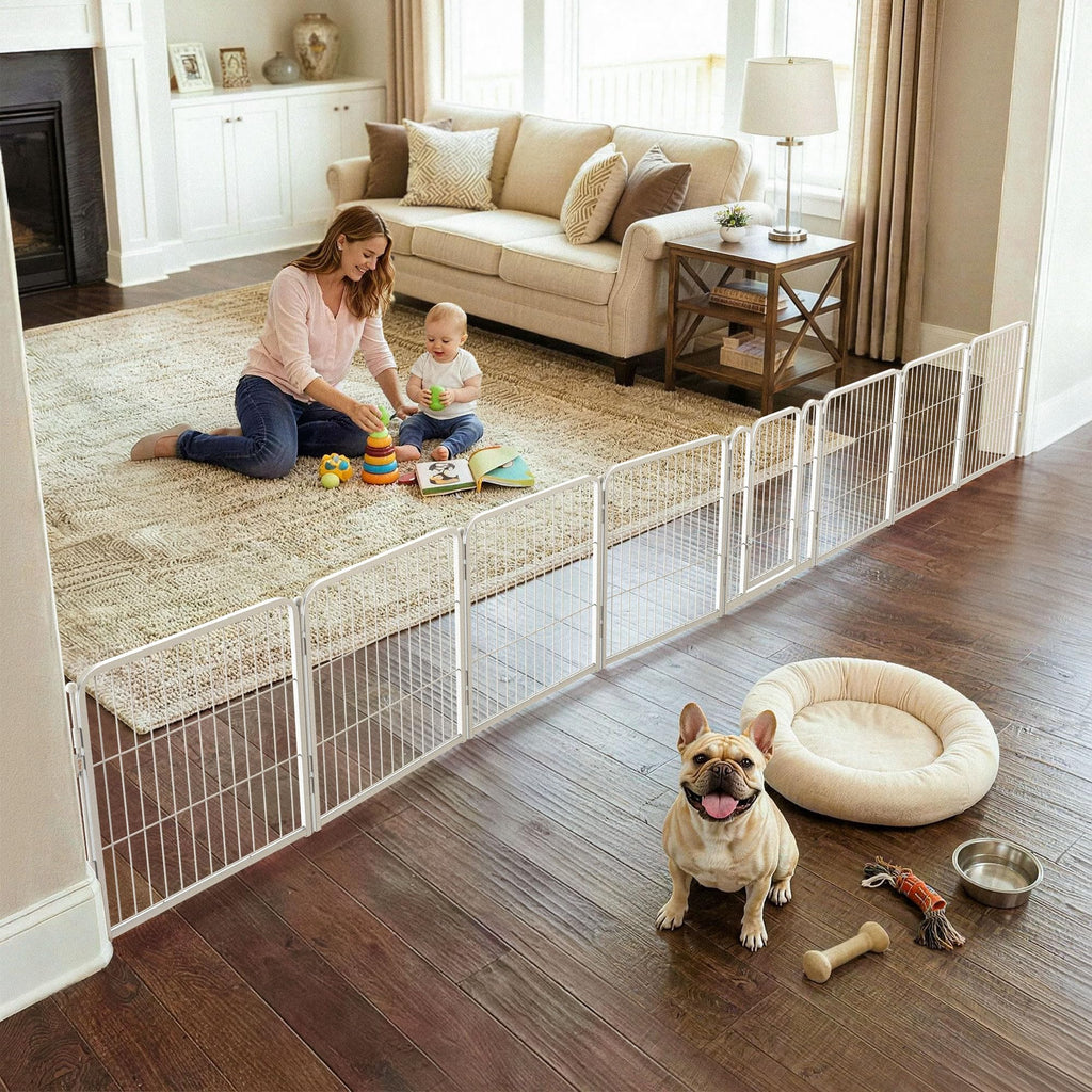 FXW Dog Gate, Extra Wide Adjustable for Openings Up to 165", 32" H
