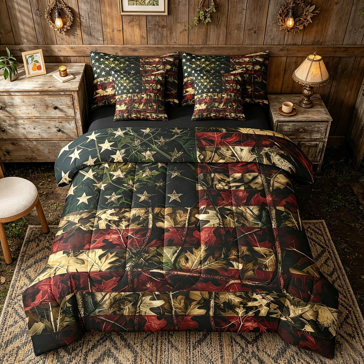 Feelyou Deer Comforter Set with Sheets King Size 7 piece Kids Rustic Deer Hunting Bedding Set Cabin Lodge Deer Bed in a Bag Farmhouse Nature Wildlife Antlers Brown Bed Set