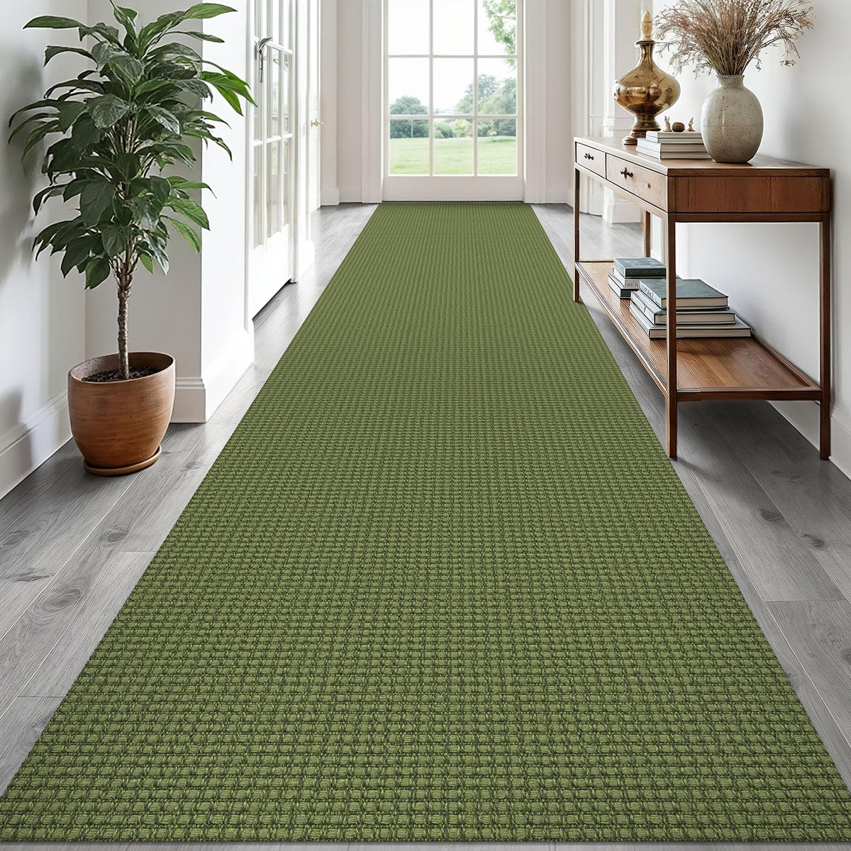 EARTHALL Woven Area Rugs 6x9 Ft Washable Living Room Rugs Non Slip Rubber Backed Dining Room Rug Braided Bedroom Rugs Indoor Floor Carpet for Living Room, Bedroom, Dining Room, Beige/Ivory