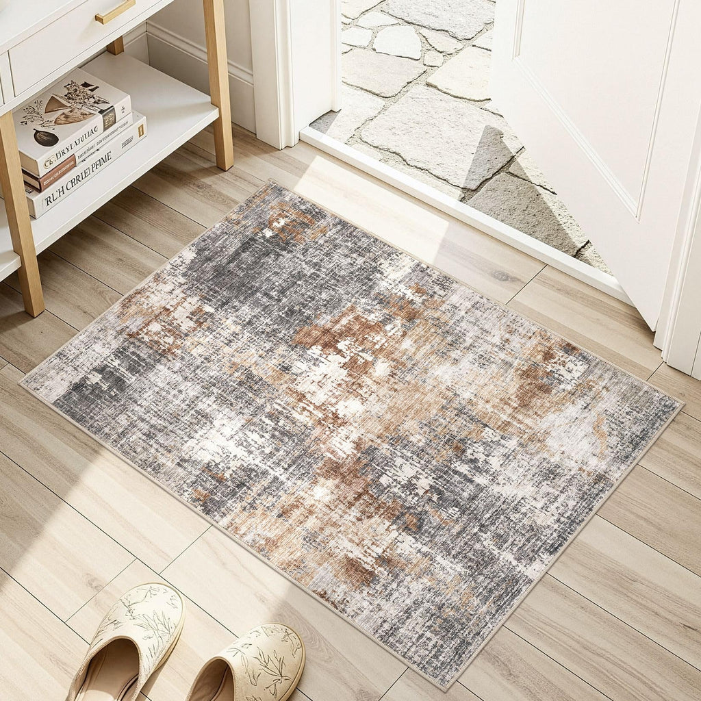 DMOYEST Area Rug Living Room Rugs 9x12 Washable Abstract Grey Carpet