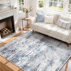 8x10 Area Rugs for Living Room Washable Bedroom Dining Room Blue Grey