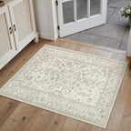 PureCozy Blue 6x6 Round Area Rug Vintage Washable Carpet Non Slip