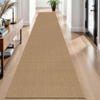 EARTHALL Woven Area Rugs 6x9 Ft Washable Living Room Rugs Non Slip Rubber Backed Dining Room Rug Braided Bedroom Rugs Indoor Floor Carpet for Living Room, Bedroom, Dining Room, Beige/Ivory