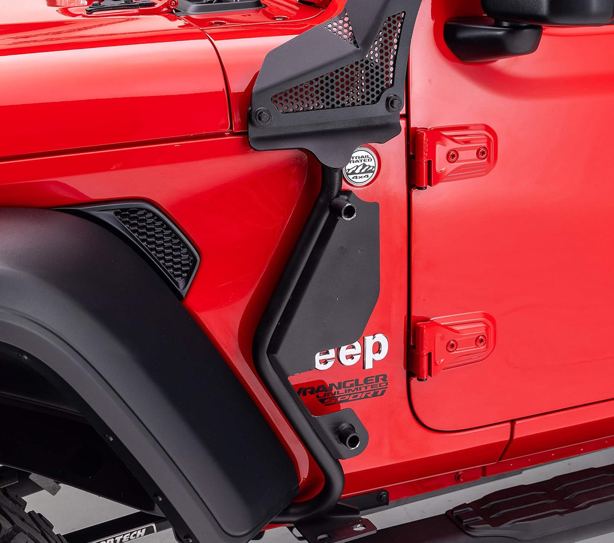 Go Rhino 701001T Exterior Hi-Lift Jack Mount for Jeep Wrangler JL, JLU and Gladiator JT for 18-24 Wrangler, Gladiator (Crew Cab Pickup)