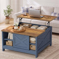 VASAGLE Farmhouse Coffee Table with Storage, Lift Top, Hidden Compartment