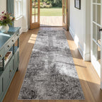 DMOYEST Area Rug Living Room Rugs 9x12 Washable Abstract Grey Carpet