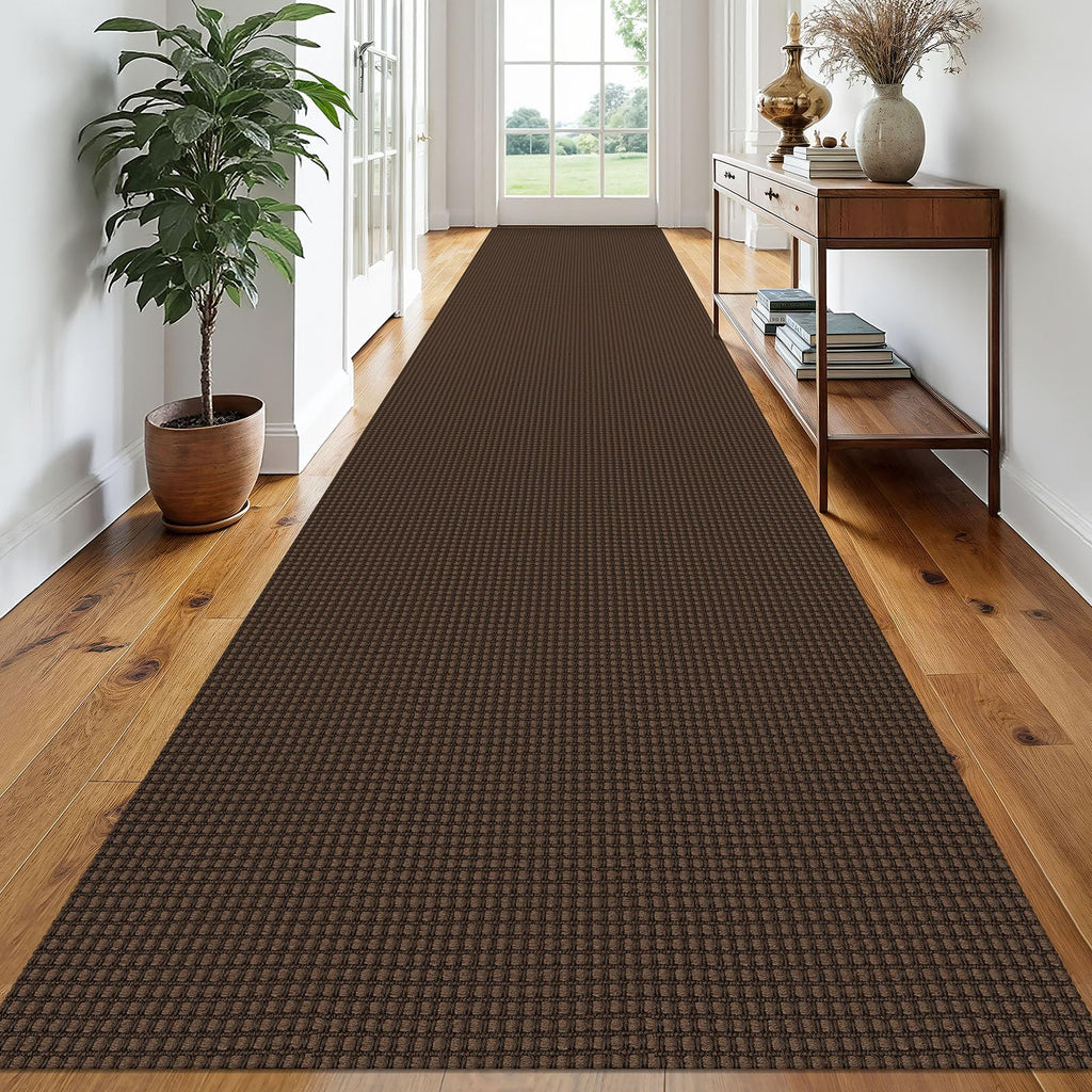 EARTHALL Woven Area Rugs 6x9 Ft Washable Living Room Rugs Non Slip Rubber Backed Dining Room Rug Braided Bedroom Rugs Indoor Floor Carpet for Living Room, Bedroom, Dining Room, Beige/Ivory