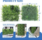 ECOOPTS 20"x20" Faux Ivy Privacy Fence Screen Artificial Boxwood Panels Topiary Hedge Plants for Indoor Outdoor Decoration, #4 Mixed Leaves, 21 Packs