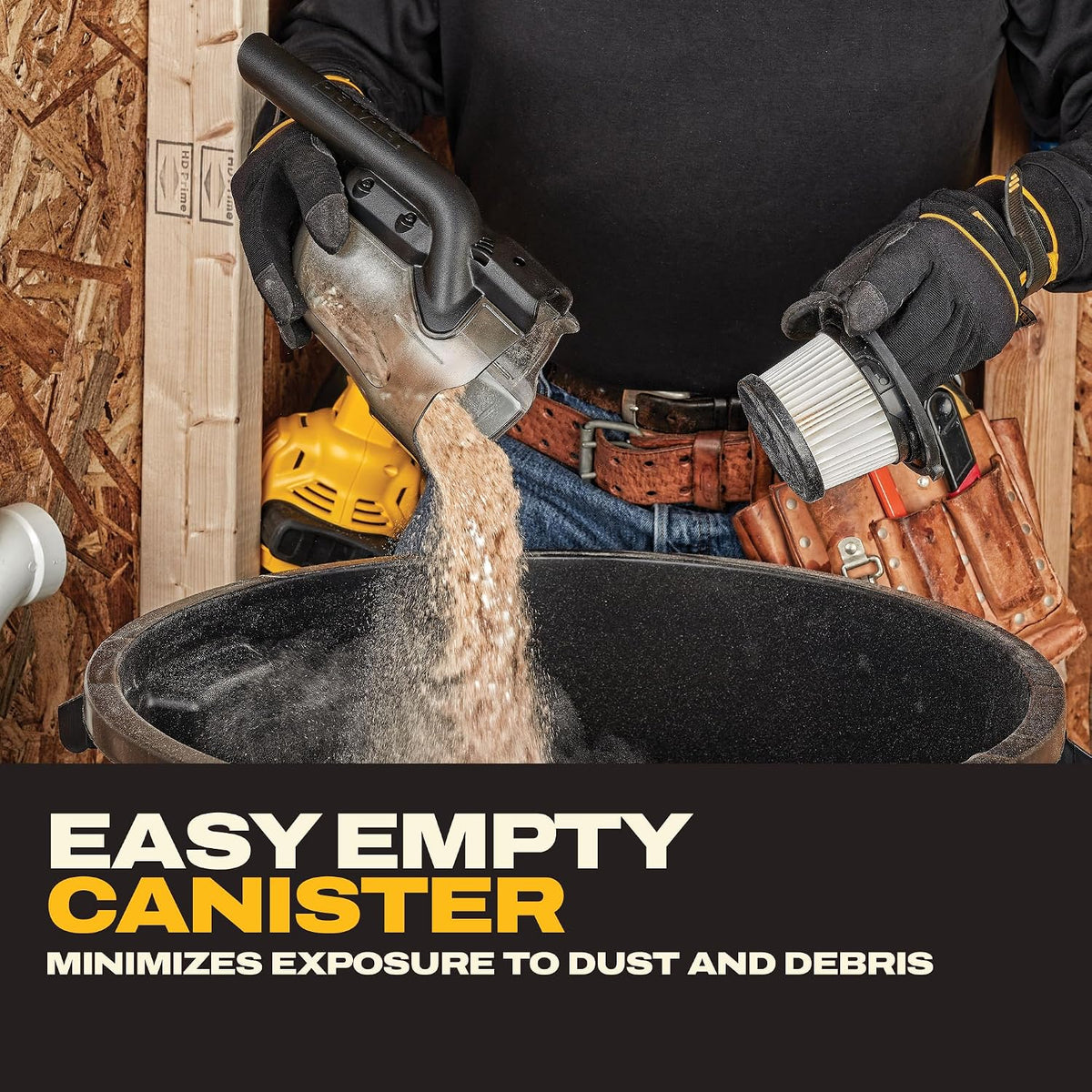 DEWALT 20V Handheld Vacuum Cordless, Car Vacuum with HEPA Filter, 6 Attachments and LED Light, High Performance Dry Only Small Shop Vac, Battery Not Included (DCV501HB)