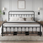 Yaheetech Queen Metal Platform Bed Frame, Victorian Headboard & Footboard