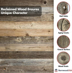 BARNWOODUSA 5 FT Decorative Ladder, Reclaimed Wood Ladder - Smoky Black