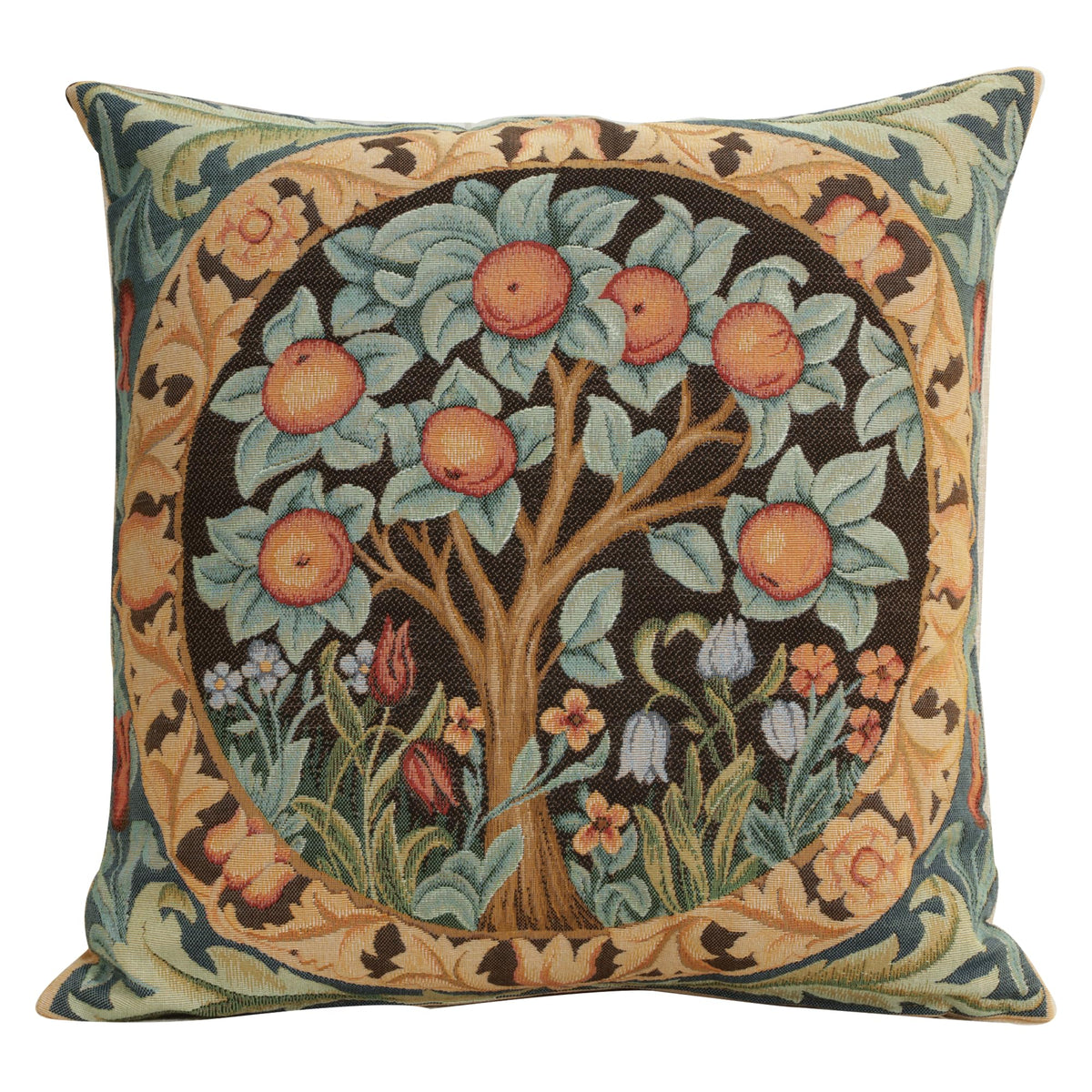 William Morris Birds Face to Face II Tapestry Throw Pillow Cover 19 x 19 in