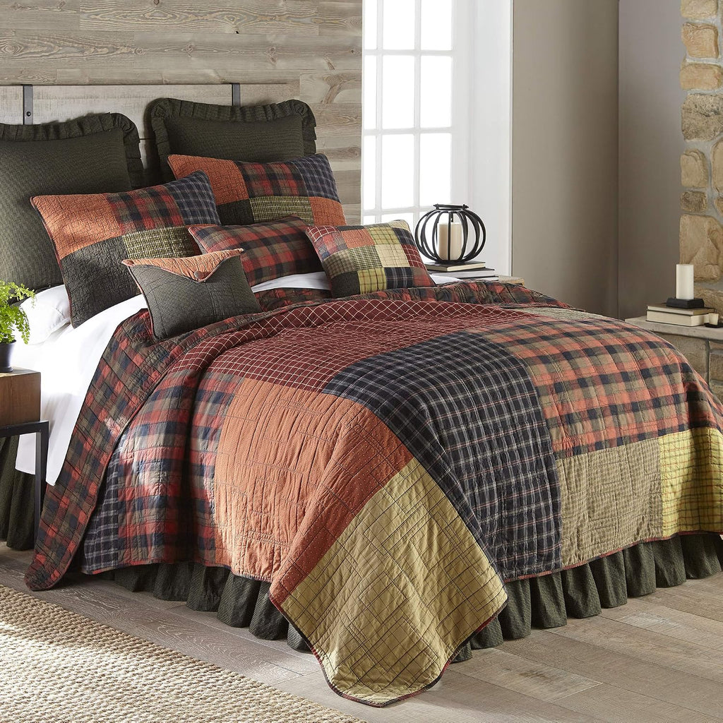 Donna Sharp Cotton Twin Quilt, Woodland Square, 69" x 90"