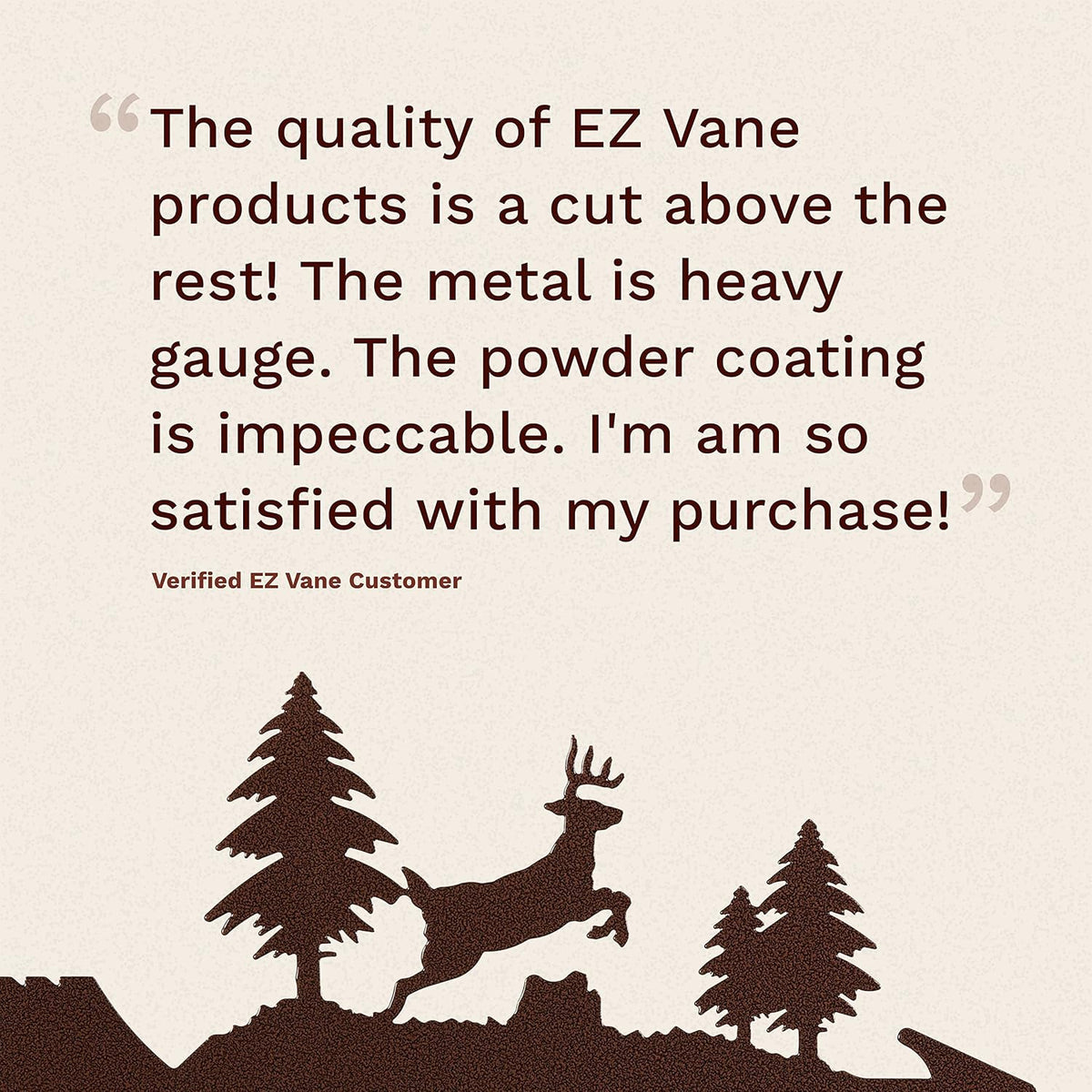 EZ Vane Steel Jumping Deer Weathervane with Wind Cups — Deck Mount