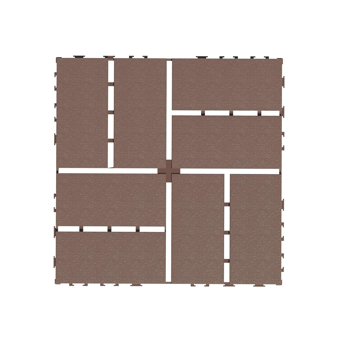 Deck Tiles for Outdoor, Plastic Outdoor Flooring Tiles, Kitchen Non Slip Polypropylene Interlocking Flooring Tile Waterproof for Balcony and Patio, 44 Pack, 12"x12" Square, All Weather Use, Brown