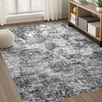 DMOYEST Area Rug Living Room Rugs 9x12 Washable Abstract Grey Carpet