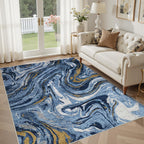 DMOYEST Area Rug Living Room Rugs 9x12 Washable Abstract Grey Carpet