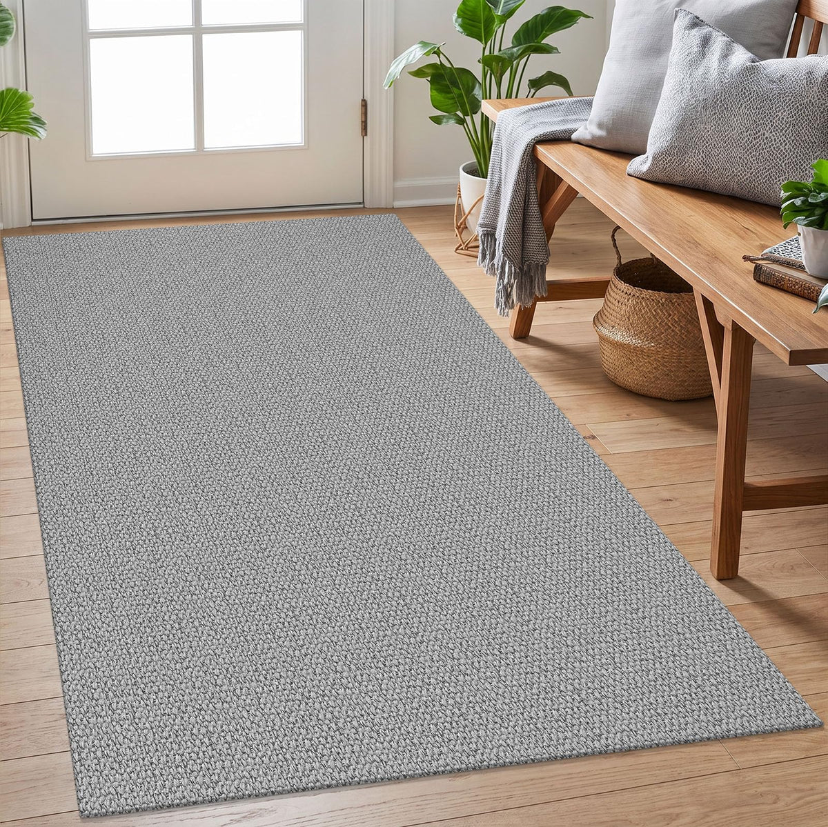 EARTHALL Washable Area Rug, Non Slip Living Room Rug, 5x7 Ft, Sand/Beige