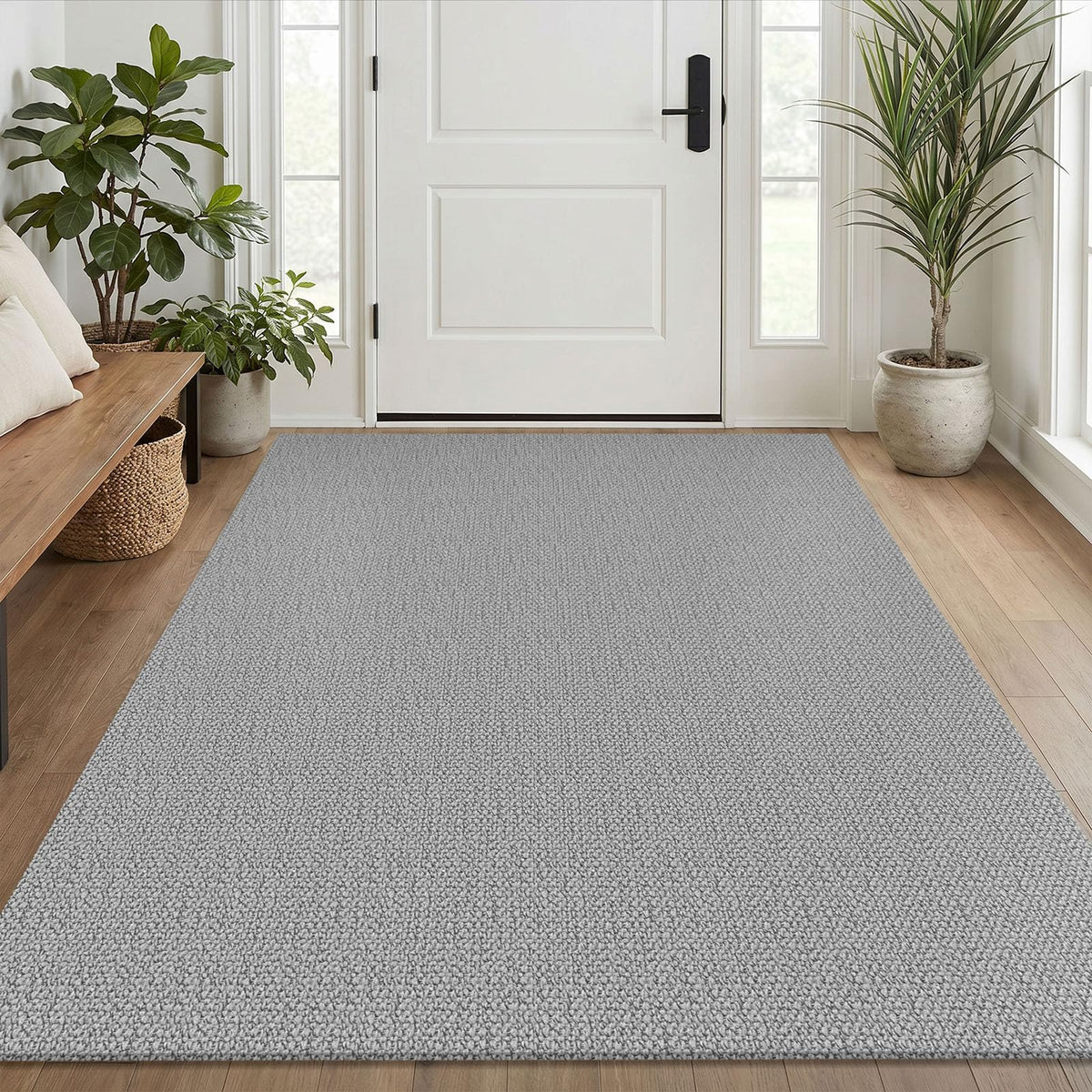 EARTHALL Washable Area Rug, Non Slip Living Room Rug, 5x7 Ft, Sand/Beige