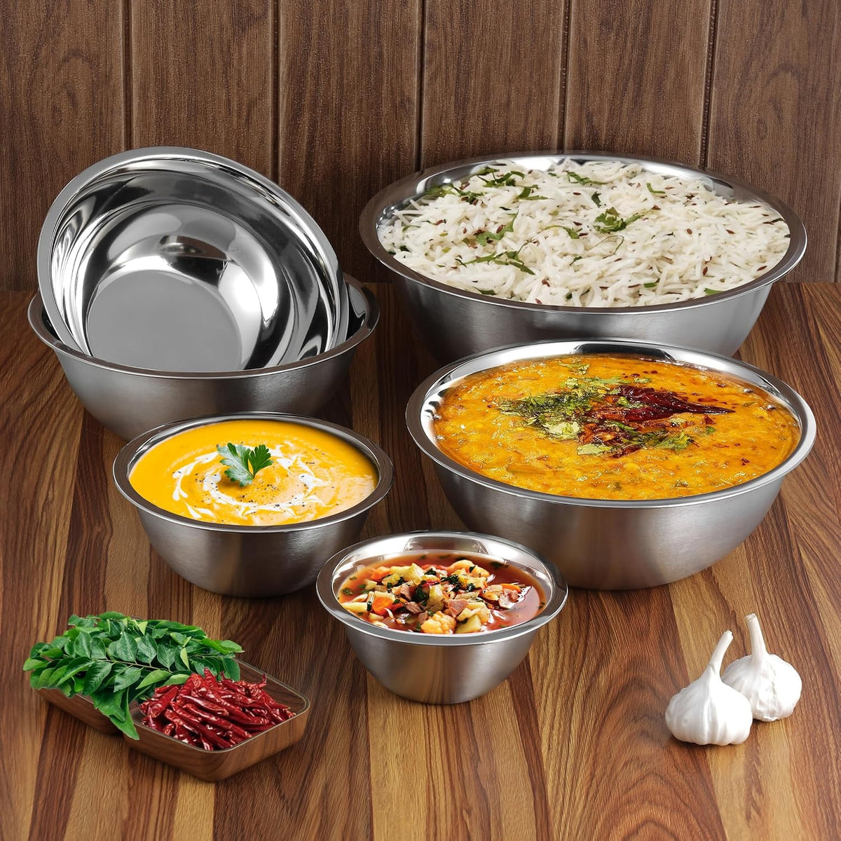 YBM HOME Pack of 1 Stainless Steel Mixing Bowl - Premium Polished Mirror Nesting Metal Bowl for Cooking and Serving, Stackable for Convenient Storage 1195 (0.5 Quart)
