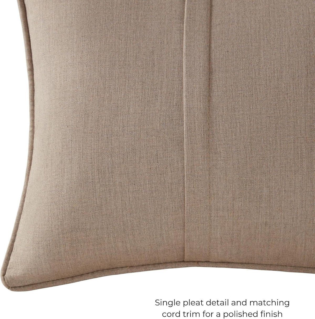 Sunbrella Outdoor Throw Pillows 20x20 Set of 2 – Corded Patio Accent Pillows with Pleated Design & Removable Zipper Covers – Weather & Fade Resistant Pillows for Patio Furniture, Cast Ash