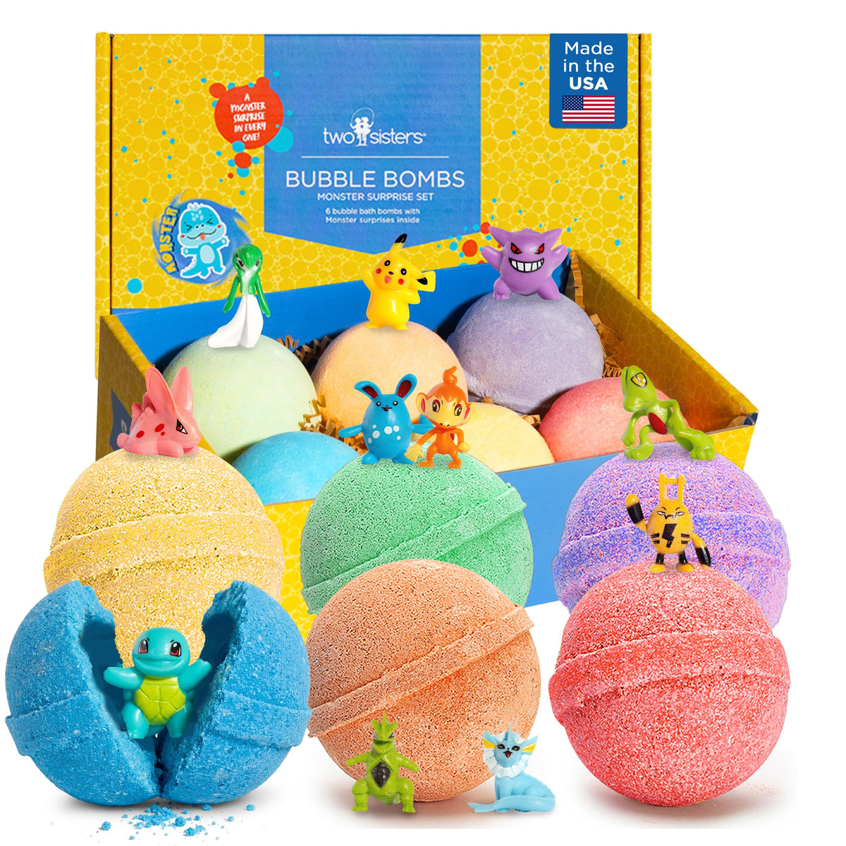 Superhero Bath Bombs for Kids with Surprise Hero Toys Inside, 6 Pack