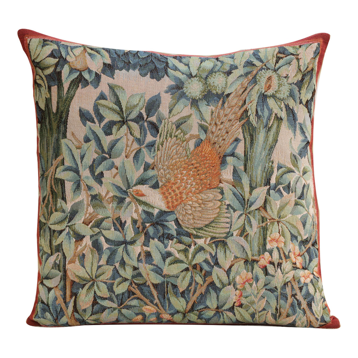 William Morris Kelmscott Tree Blue Tapestry Throw Pillow Cover 19 x 19 in