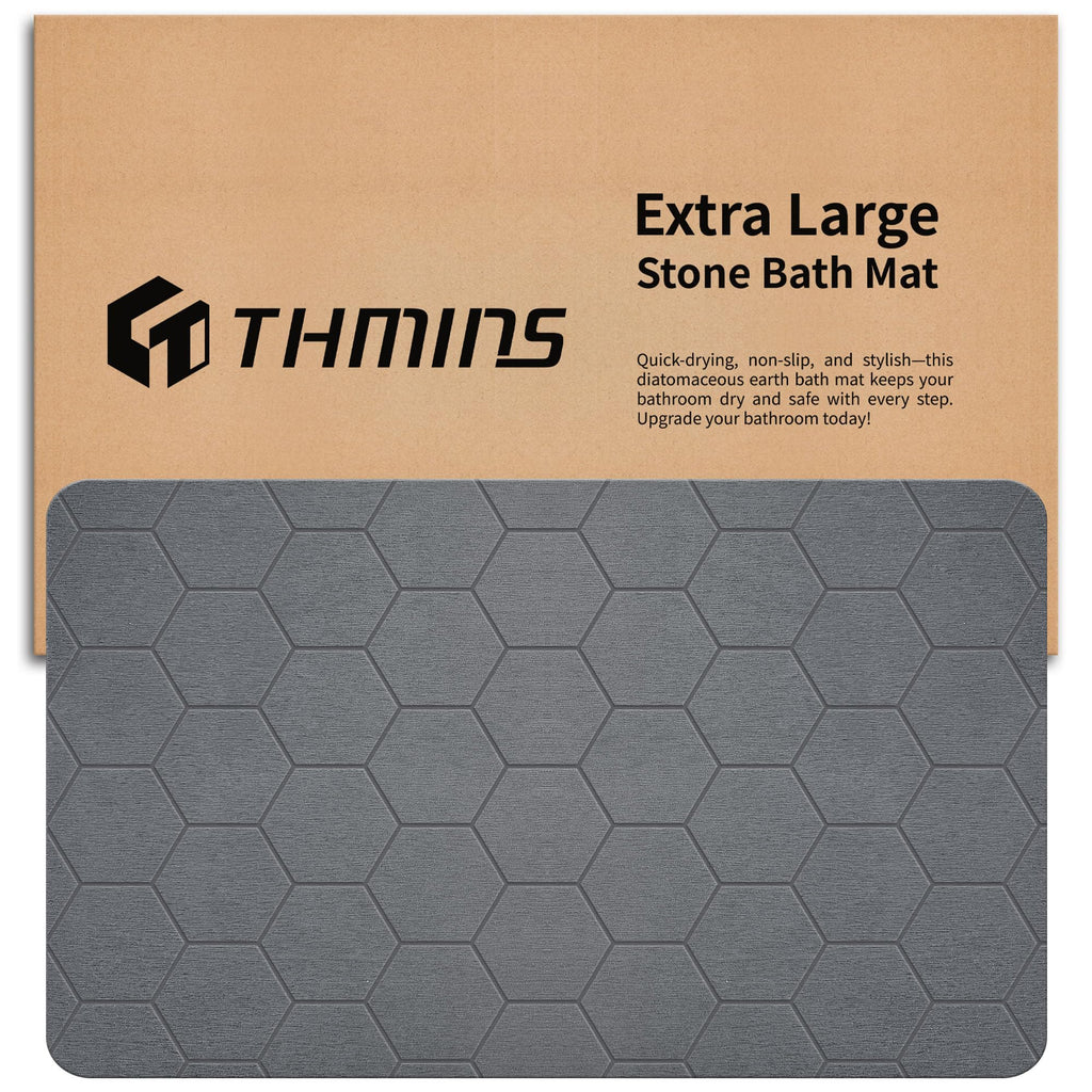 THMINS Extra Large Stone Bath Mat, 36''x24'' Stone Shower Mat