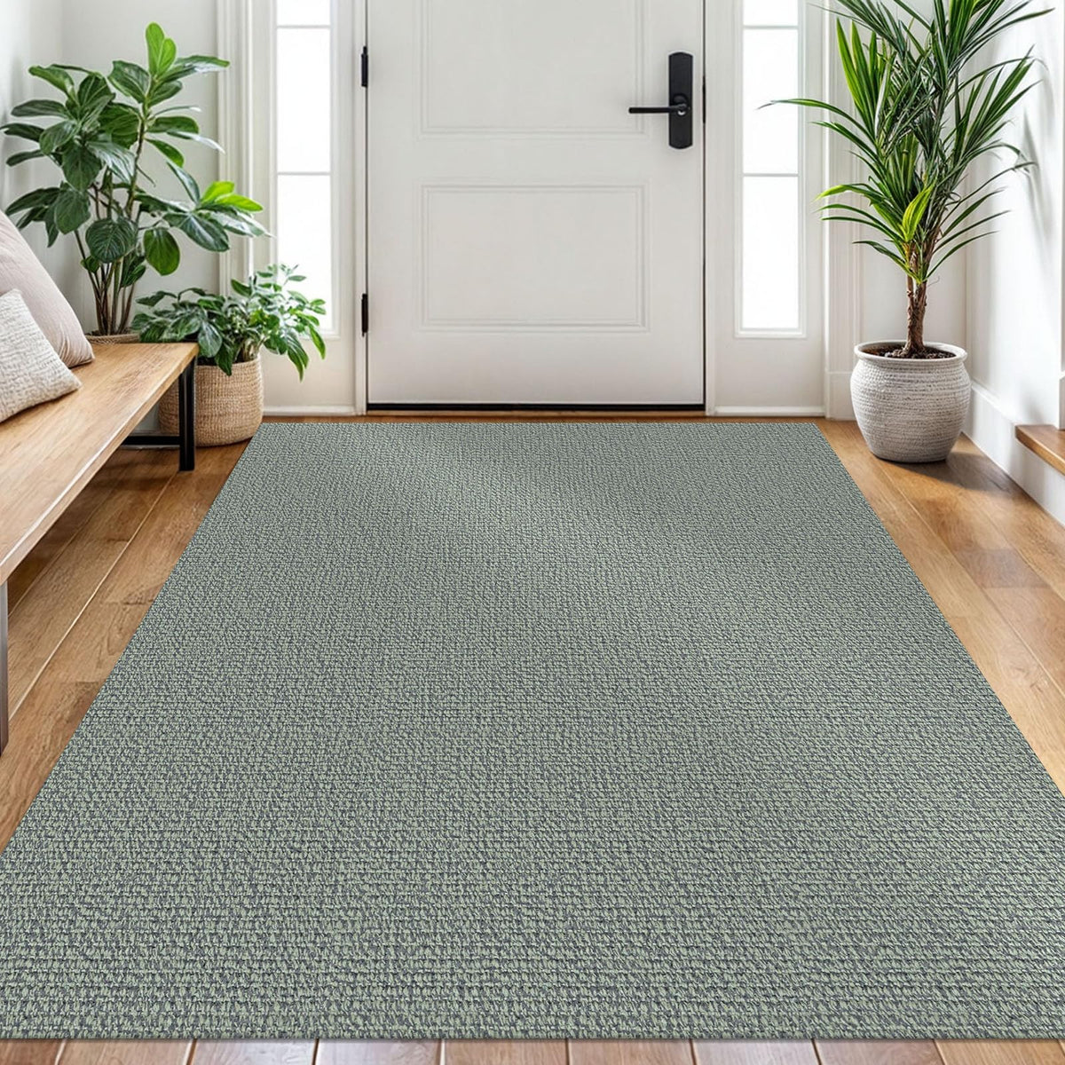 EARTHALL Washable Area Rug, Non Slip Living Room Rug, 5x7 Ft, Sand/Beige