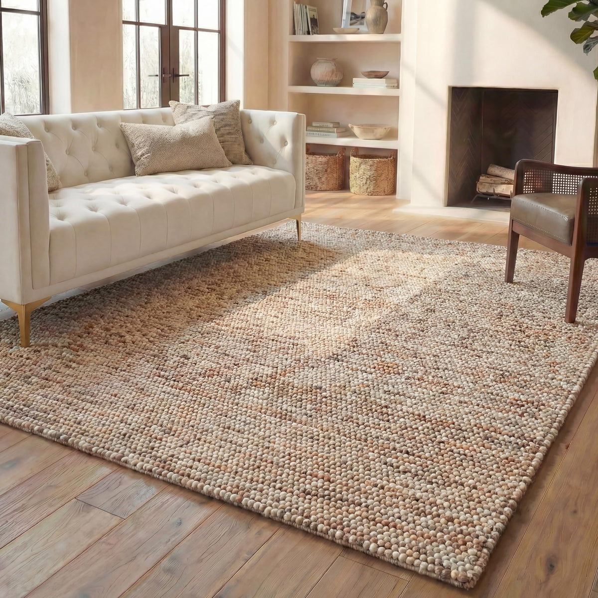 SAFAVIEH Natura Runner Rug 2x6 Wool Knotted, Beige NAT620B